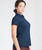 For Horses Ermione women's polo in Navy, side.