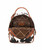 Wrangler Cow Print Mini Backpack with Coin Pouch, Brown, interior.