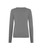 Trolle Cashmere Wool Logo Ladies Crew Sweater, Stone Grey, back.