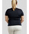 Montar Bling Curve Ladies Short Sleeve Competition Top, Navy, back.