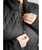 Montar MoQuinn Curve Ladies Quilted Hybrid Long Jacket, zipper detail.