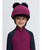 LeMieux Mini Double Pom Pom Hat Silk FW26, Blackberry, front.