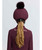 LeMieux Ribbed Hat Silk, Bramble, back.