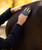 LeMieux Rubber Curry Comb, Navy, lifestyle.