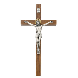 8 in. Walnut Stain Crucifix with Halo - Gift Boxed 8 in. Walnut Stain Crucifix with Halo - Gift Boxed
