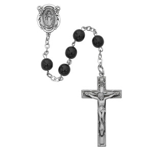Black Miraculous Rosary Sterling Silver - Gift Boxed Black Miraculous Rosary Sterling Silver - Gift Boxed