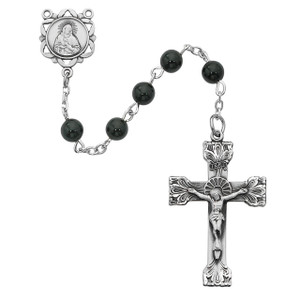 Genuine Black Onyx Rosary Sterling Silver - Gift Boxed Genuine Black Onyx Rosary Sterling Silver - Gift Boxed