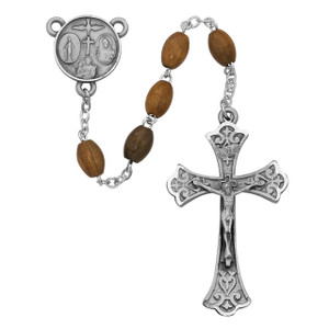 5x7mm Oval Olive Wood Rosary Sterling Silver - Gift Boxed 5x7mm Oval Olive Wood Rosary Sterling Silver - Gift Boxed