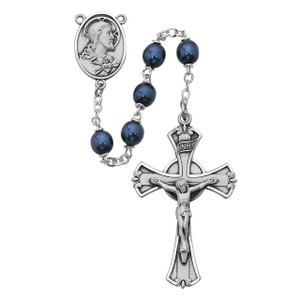 7mm Blue Metallic Rosary Pewter - Gift Boxed 7mm Blue Metallic Rosary Pewter - Gift Boxed