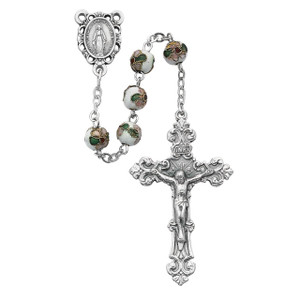 White Cloisonné Rosary - Gift Boxed White Cloisonné Rosary - Gift Boxed