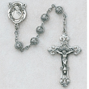 6mm Filigree Metal Rosary Sterling Silver - Gift Boxed 6mm Filigree Metal Rosary Sterling Silver - Gift Boxed