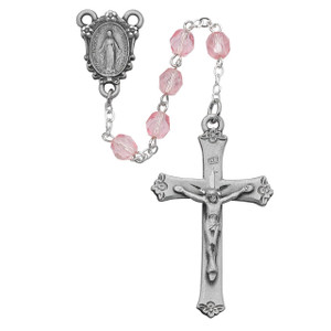 Pink Glass Rosary - Gift Boxed Pink Glass Rosary - Gift Boxed