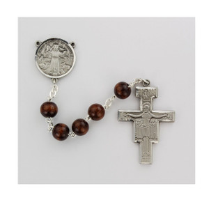 4x6mm San Damiano Rosary Pewter - Gift Boxed 4x6mm San Damiano Rosary Pewter - Gift Boxed