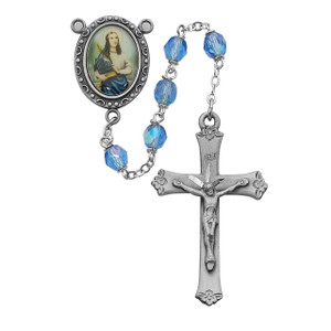 Blue St Cecelia Rosary - Gift Boxed Blue St Cecelia Rosary - Gift Boxed