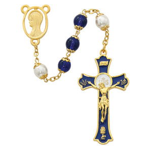 Blue Holy Mass Crucifix Rosary - Gift Boxed Blue Holy Mass Crucifix Rosary - Gift Boxed