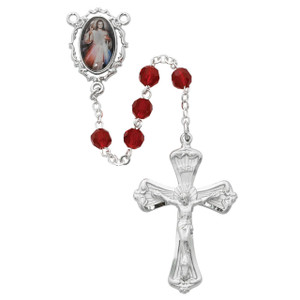 Dark Red Divine Mercy Rosary - Gift Boxed Dark Red Divine Mercy Rosary - Gift Boxed