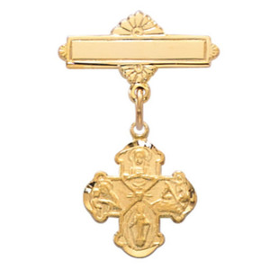 Gold on Sterling 4way Baby Pin - Gift Boxed Gold on Sterling 4way Baby Pin - Gift Boxed
