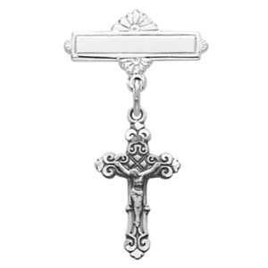 Sterling Brite Cuts Crucifix Baby Pin - Gift Boxed