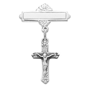 Sterling Crucifix Baby Pin - Gift Boxed Sterling Crucifix Baby Pin - Gift Boxed