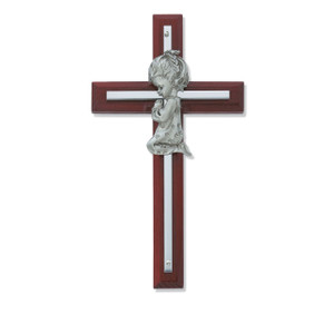 6in Cherry Stained Girl's Cross 6in Cherry Stained Girl's Cross