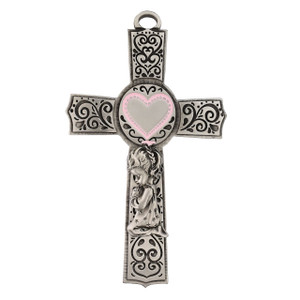 5in Pewter Baby Boy Cross - Gift Boxed 5in Pewter Baby Boy Cross - Gift Boxed