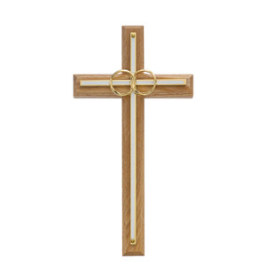8in. Oak with Overlay Wedding Cross - Gift Boxed 8in. Oak with Overlay Wedding Cross - Gift Boxed