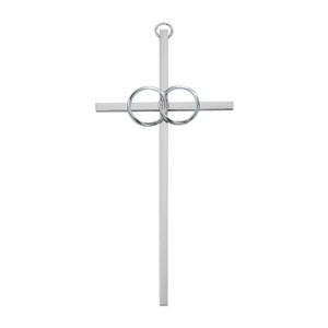 8in. Polished Aluminum Wedding Cross - Gift Boxed 8in. Polished Aluminum Wedding Cross - Gift Boxed