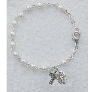 6.5 in Pearl Look Irish Bracelet Pewter - Gift Boxed 6.5 in Pearl Look Irish Bracelet Pewter - Gift Boxed
