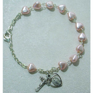 6.5 in Pink Hearts Bracelet Sterling Silver - Gift Boxed 6.5 in Pink Hearts Bracelet Sterling Silver - Gift Boxed