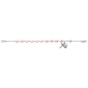 6.5 in Pink Hearts Bracelet Silver Oxidized - Gift Boxed 6.5 in Pink Hearts Bracelet Silver Oxidized - Gift Boxed