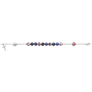 7.5in Multi Crystal Rosary Bracelet - Gift Boxed 7.5in Multi Crystal Rosary Bracelet - Gift Boxed
