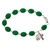 7.5in Green Shamrock Bracelet Sterling Silver - Gift Boxed