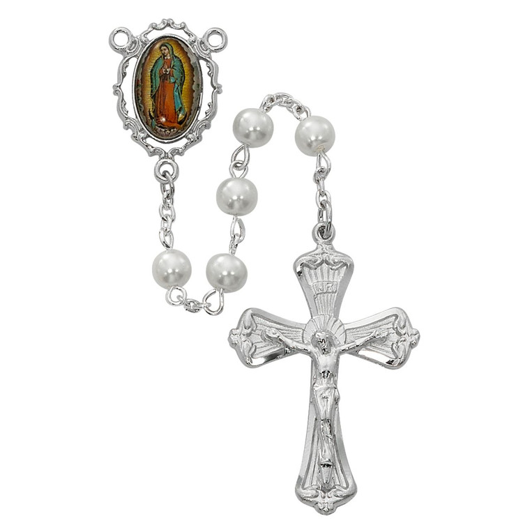 White Lady of Guadalupe Rosary - Gift Boxed