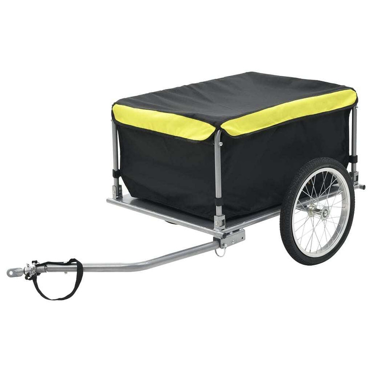 vidaXL Bike Trailer Black and Yellow 143.3 lb A949-91684