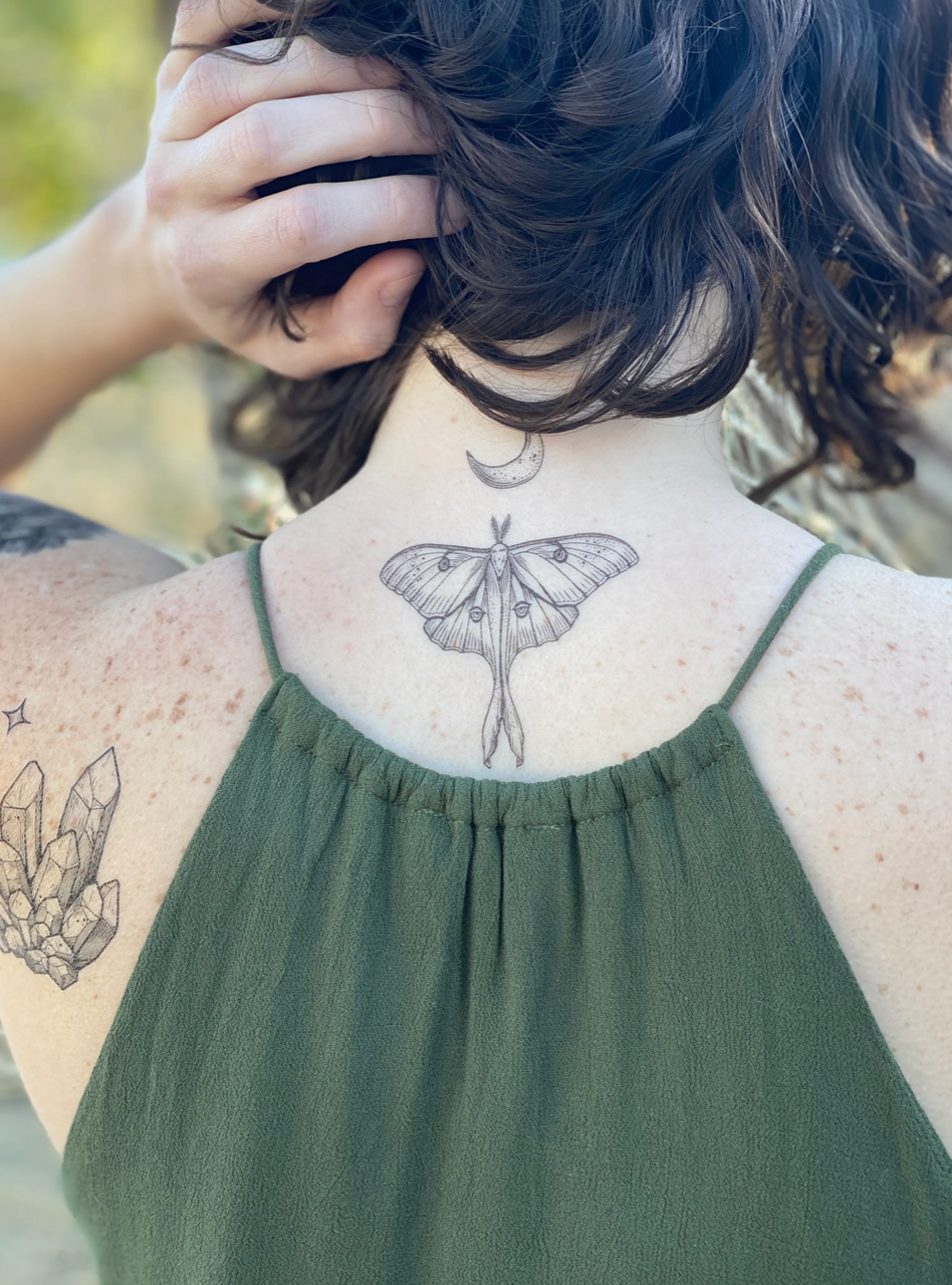 Luna Moth temporary tattoo - powerandlightpress