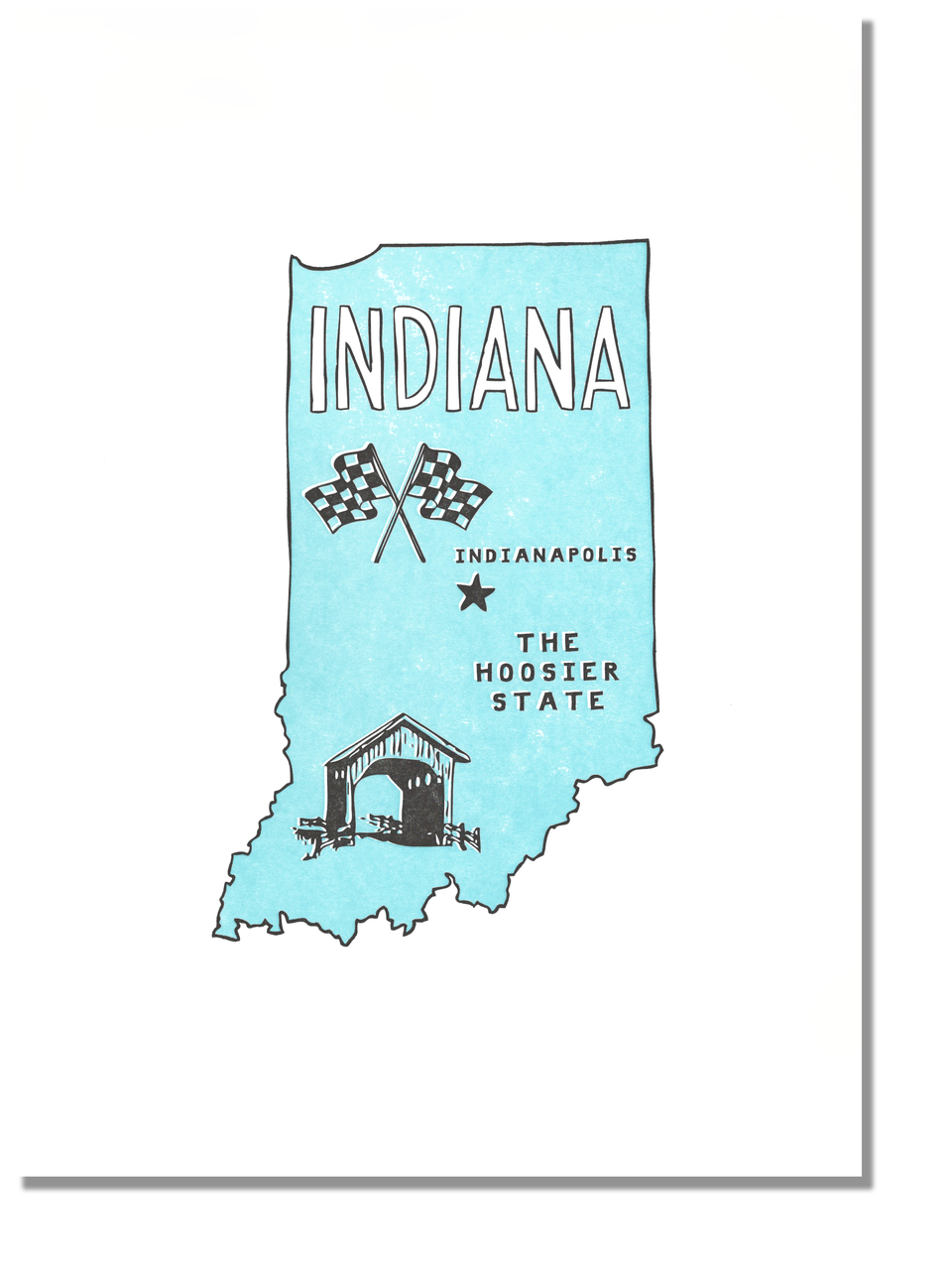 Indiana State Printed Keychains