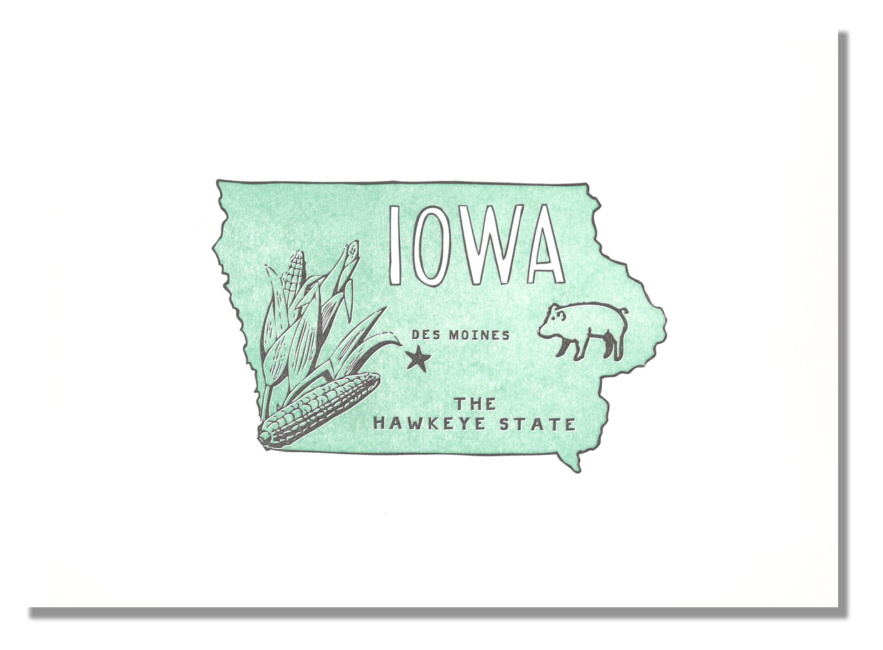 Iowa Hawkeyes Logo State Map Decal