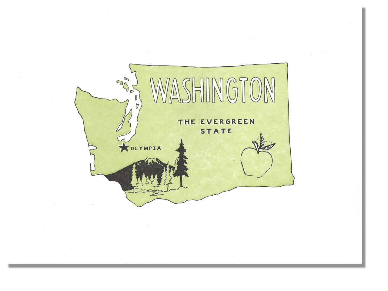 Washington State Print: The Evergreen State - powerandlightpress