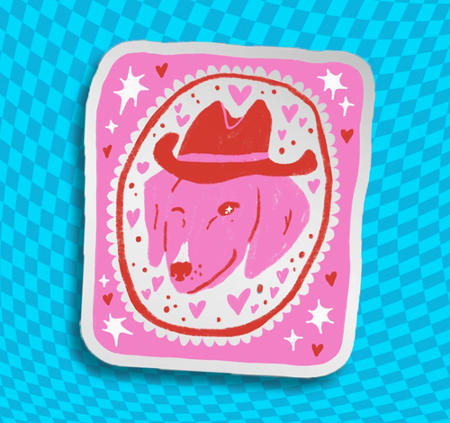 Cowboy Puppy mirror sticker Cowboy Puppy mirror sticker