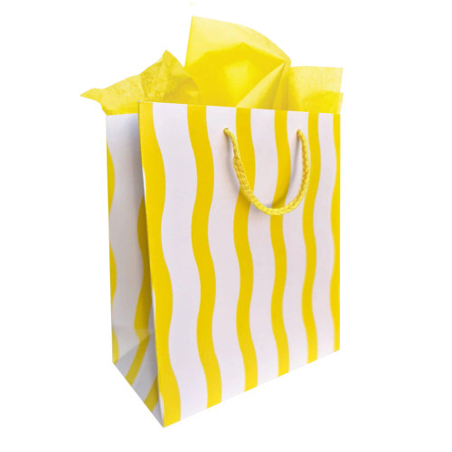 Yellow Fussy Stripe Gift Bag Yellow Fussy Stripe Gift Bag