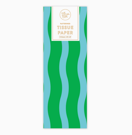 Green Fussy Stripe tissue paper Green Fussy Stripe tissue paper