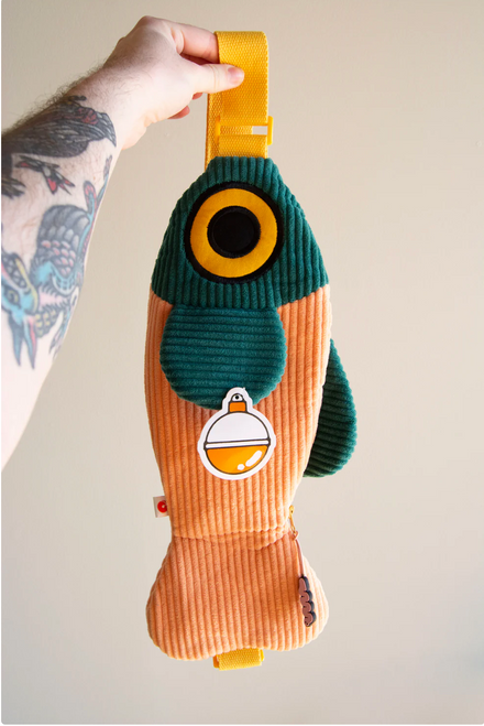 The Fish Bag - Mustard / Forest Green