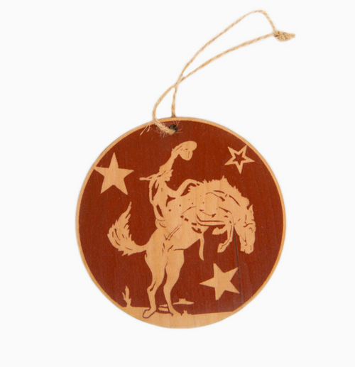 Bronco Wooden Ornament
