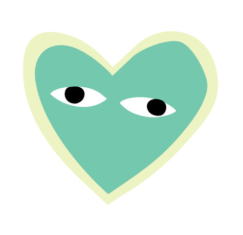 Green Turquoise Heart sticker