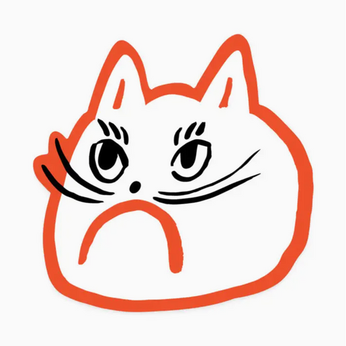 Cat Frown Sticker
