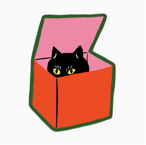 Cat In a Box Sticker