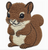 Squirrel embroidered patch