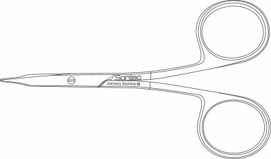 1200-708 - BLACK STEVENS TENOTOMY SCISSORS ERGONOMIC SPREAD HANDLE