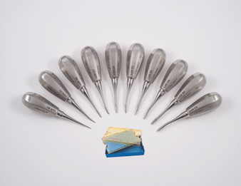 1100-586-SET - DENTAL LUXATOR ELEVATOR SET W/TRAY (10ea)