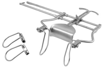 1100-614-SET - BALFOUR RETRACTOR DOUBLE BAR W/2PAIR DETACH WIRE BLADES 10.5" SPREAD